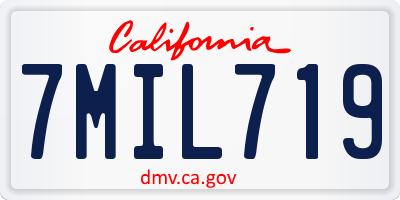 CA license plate 7MIL719