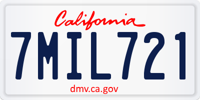 CA license plate 7MIL721