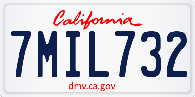 CA license plate 7MIL732