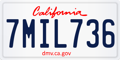 CA license plate 7MIL736
