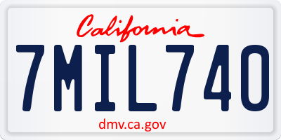 CA license plate 7MIL740
