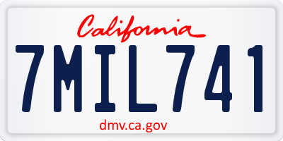 CA license plate 7MIL741