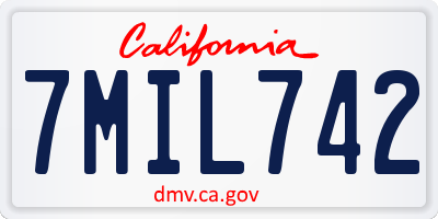 CA license plate 7MIL742