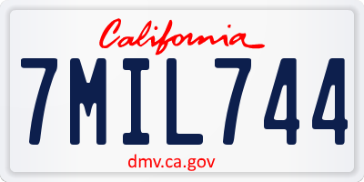 CA license plate 7MIL744