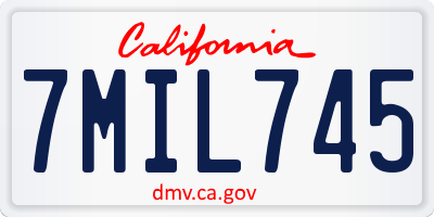 CA license plate 7MIL745