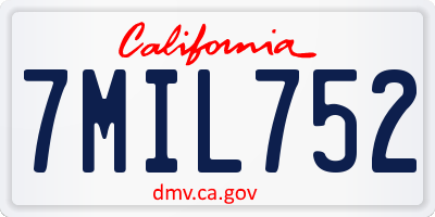 CA license plate 7MIL752