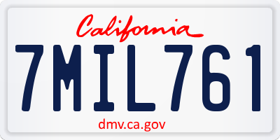 CA license plate 7MIL761