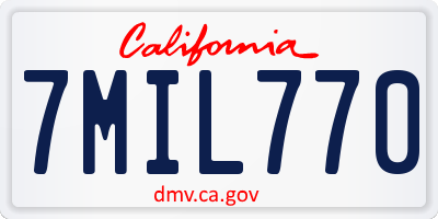 CA license plate 7MIL770