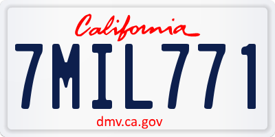 CA license plate 7MIL771