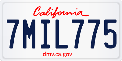 CA license plate 7MIL775
