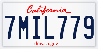 CA license plate 7MIL779