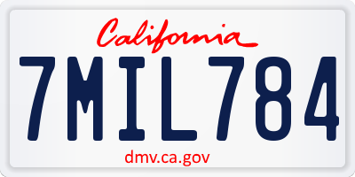 CA license plate 7MIL784