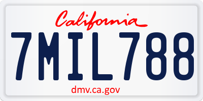 CA license plate 7MIL788