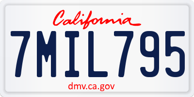 CA license plate 7MIL795