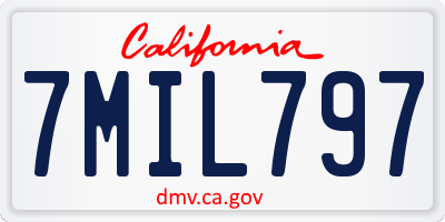 CA license plate 7MIL797