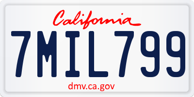 CA license plate 7MIL799