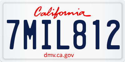 CA license plate 7MIL812