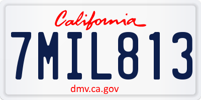 CA license plate 7MIL813