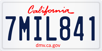 CA license plate 7MIL841