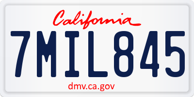 CA license plate 7MIL845