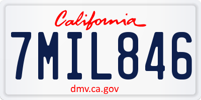 CA license plate 7MIL846