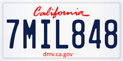 CA license plate 7MIL848