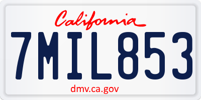 CA license plate 7MIL853
