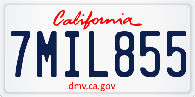 CA license plate 7MIL855