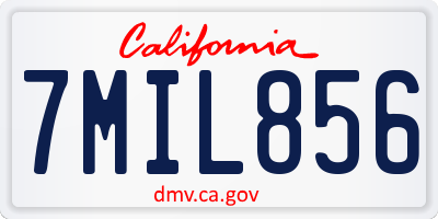 CA license plate 7MIL856