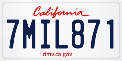 CA license plate 7MIL871