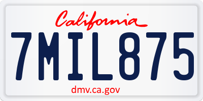 CA license plate 7MIL875