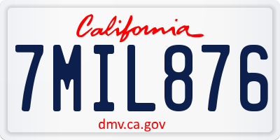 CA license plate 7MIL876