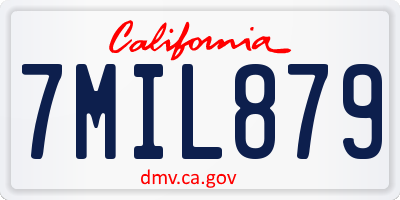 CA license plate 7MIL879