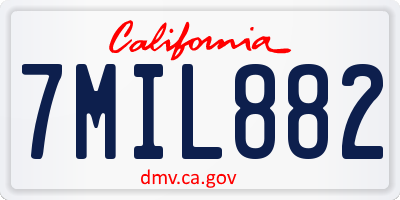 CA license plate 7MIL882