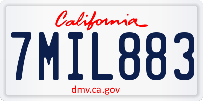CA license plate 7MIL883