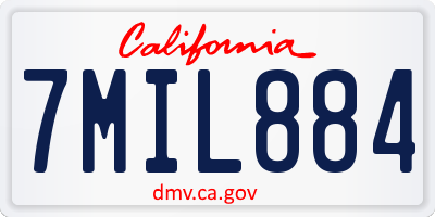 CA license plate 7MIL884
