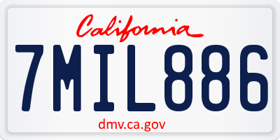 CA license plate 7MIL886