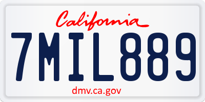CA license plate 7MIL889