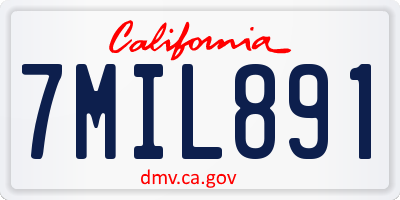 CA license plate 7MIL891
