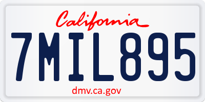 CA license plate 7MIL895