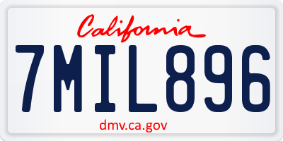CA license plate 7MIL896