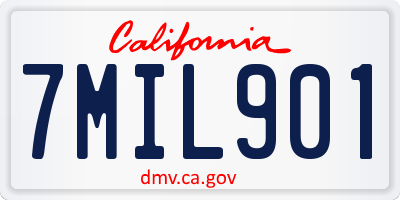CA license plate 7MIL901
