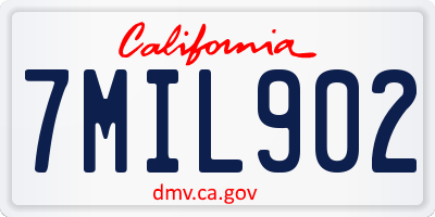 CA license plate 7MIL902