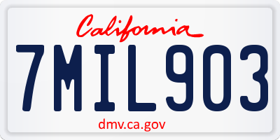 CA license plate 7MIL903