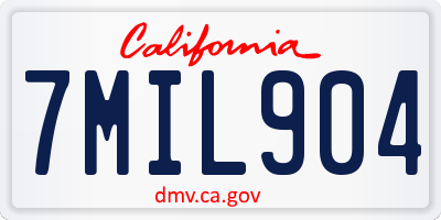 CA license plate 7MIL904