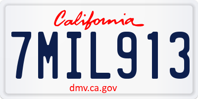 CA license plate 7MIL913