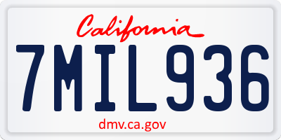 CA license plate 7MIL936