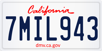 CA license plate 7MIL943