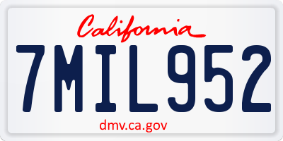 CA license plate 7MIL952