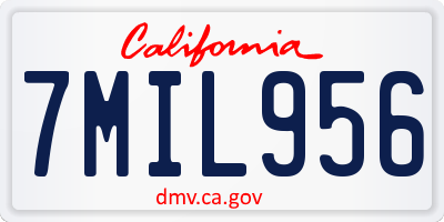CA license plate 7MIL956